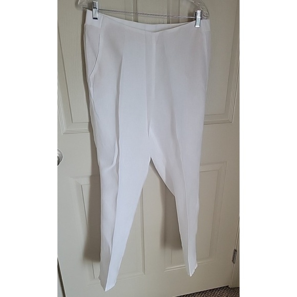J.‎ Jill Pants Women's Size M Pull on White Linen Blend - Picture 4 of 9